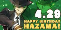 2018. <i>Today is Hazama’s birthday! Even though he’s an antagonist, he’s loved by many! His popularity is such that during January’s popularity poll, combining his votes with Terumi’s would have placed them first!</i>