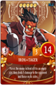 Advice text: <i>IRON=TAGER is a subordinate of KOKONOE, a genius scientist at Seventh Agency. He's better known and feared as the Red Devil because of his intimidating looks, but those who know him know how kind and gentle he is.</i>
