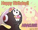 2018. <i>And so, from one of our company's designers, we present an illustration to celebrate Arakune's birthday! Everyone, please celebrate with us!</i>