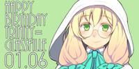 2018. <i>Today is Trinity Glassfille's birthday! We received a wonderful celebratory birthday illustration from the victorious Ozawa! As part of a pun, Jan 6 can actually be read as "Day of Color." Speaking of which, what color is your favorite? Please do think it over!</i>