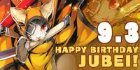 2018. <i>Today is Jubei's birthday! Jubei is one of the Six Heores, as well as Ragna's mentor! Nine was announced for the newest work [of BlazBlue], BBTAG, just last month, and now you can team up the husband and wife! Have you already checked out their unique interactions?</i>