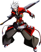 Ragna the Bloodedge standing ready for battle.